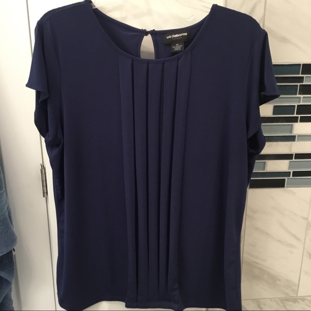 Navy Blue Liz Claiborne Career Blouse - Size XL